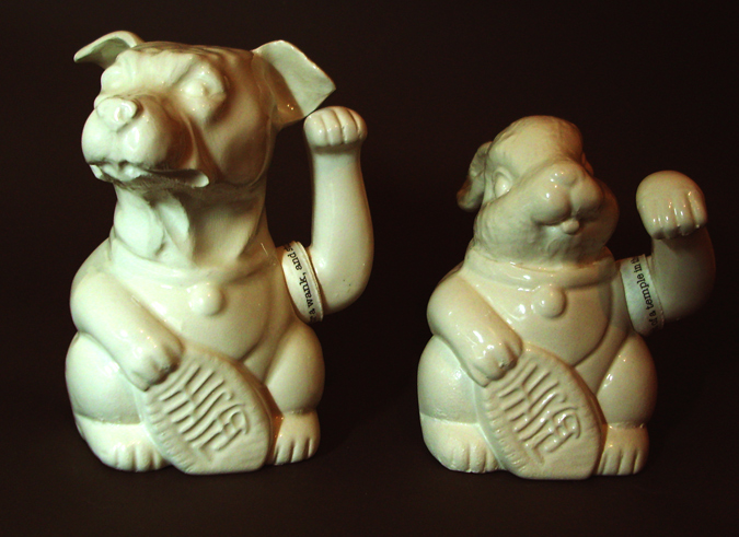 'Lucky Charmers' Slip-cast earthenware, transparent glaze, textile detail Manchester souvenirs 4