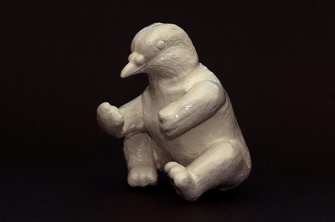 'Boxing Pigeon' Slip-cast earthenware, transparent glaze Manchester souvenirs 7