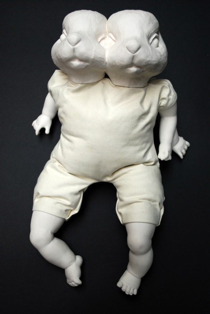 'Siamese Rabbit' Porcelain, textiles