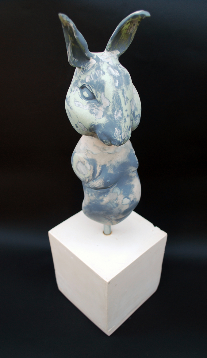 Rabbit Doll - Car body filler, fibre glass, resin, primer